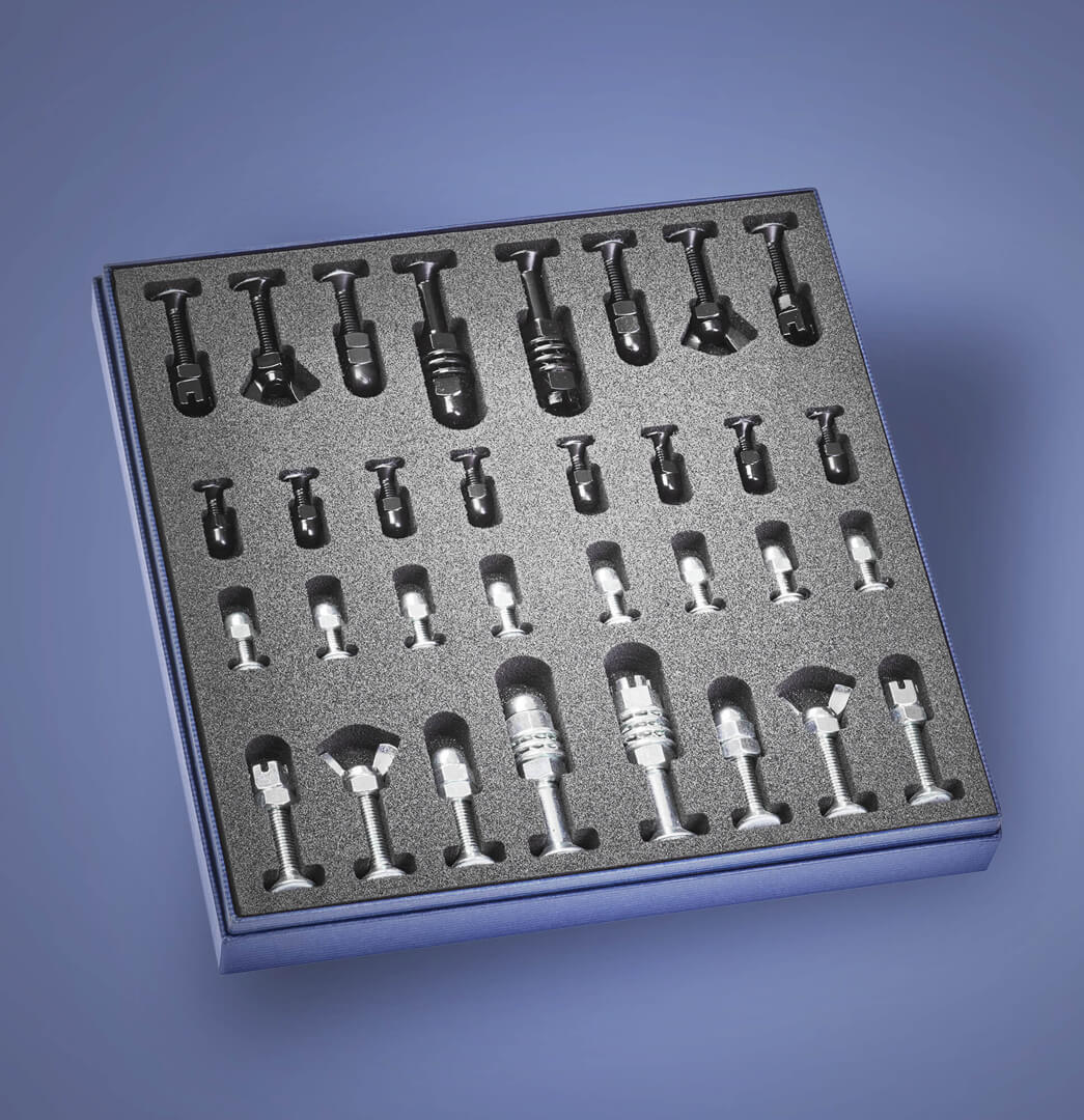 aixPAD Verpackungseinlage für Schrauben, Muttern und Verbindungselementen